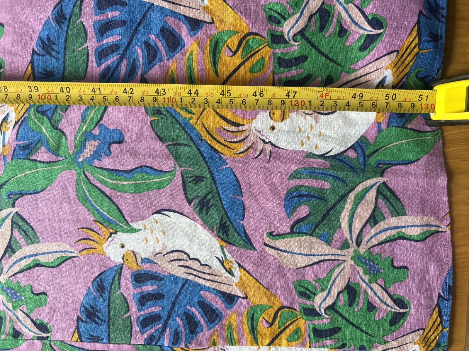 Boden purple green white linen sleeveless maxi v-neck bird parakeet palm tree 12