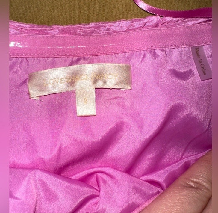 Lovers + Friends Pink One-Shoulder Ruched Ruffle Satin Mini Dress Size 2