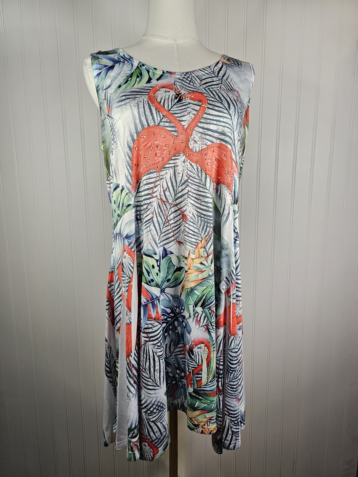India Boutique Pink Flamingo Tropical Dress Women’s Size One Size Bohemian