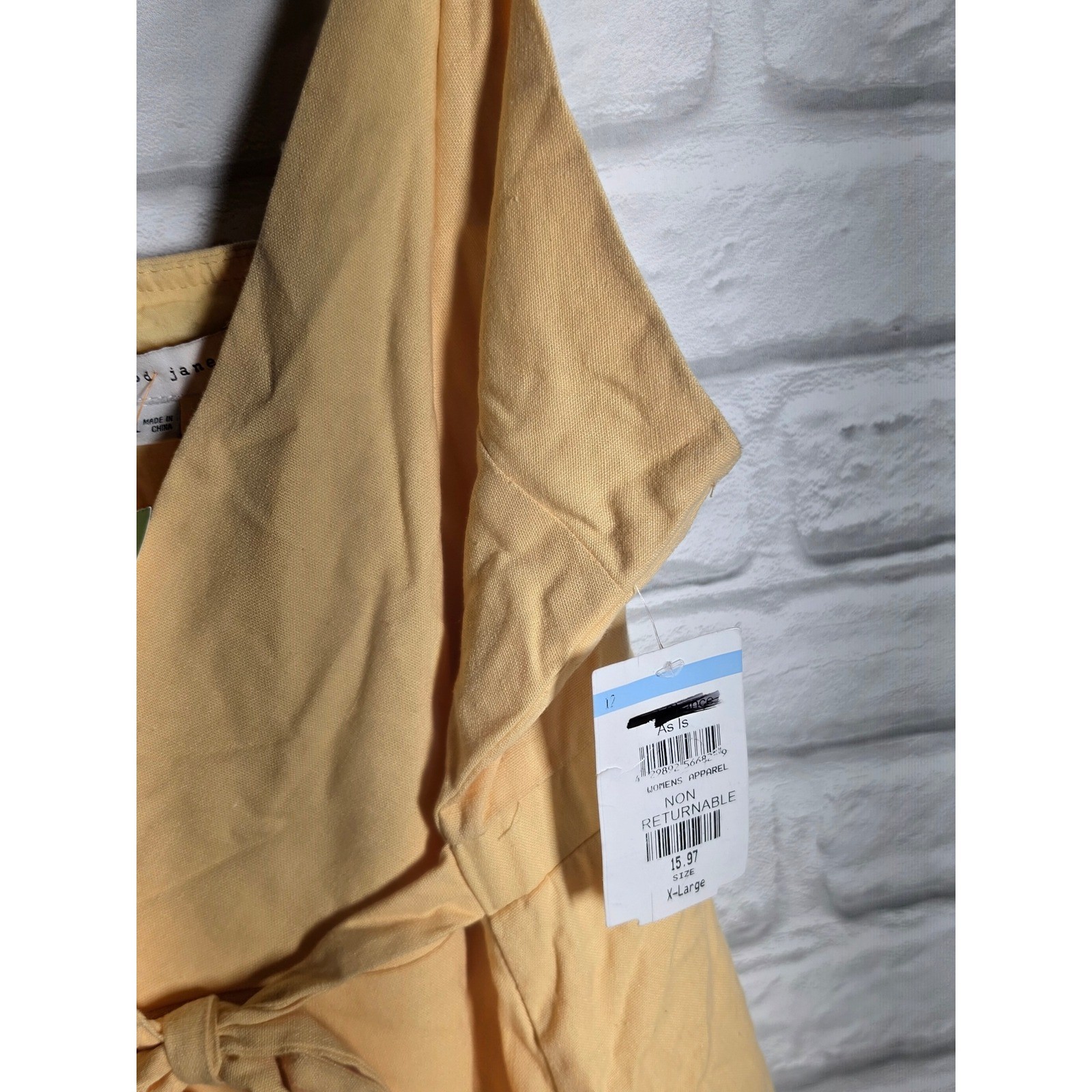 The Good Jane Yellow Wrap Front Midi Dress Sleeveless Spaghetti Strap Womens XL