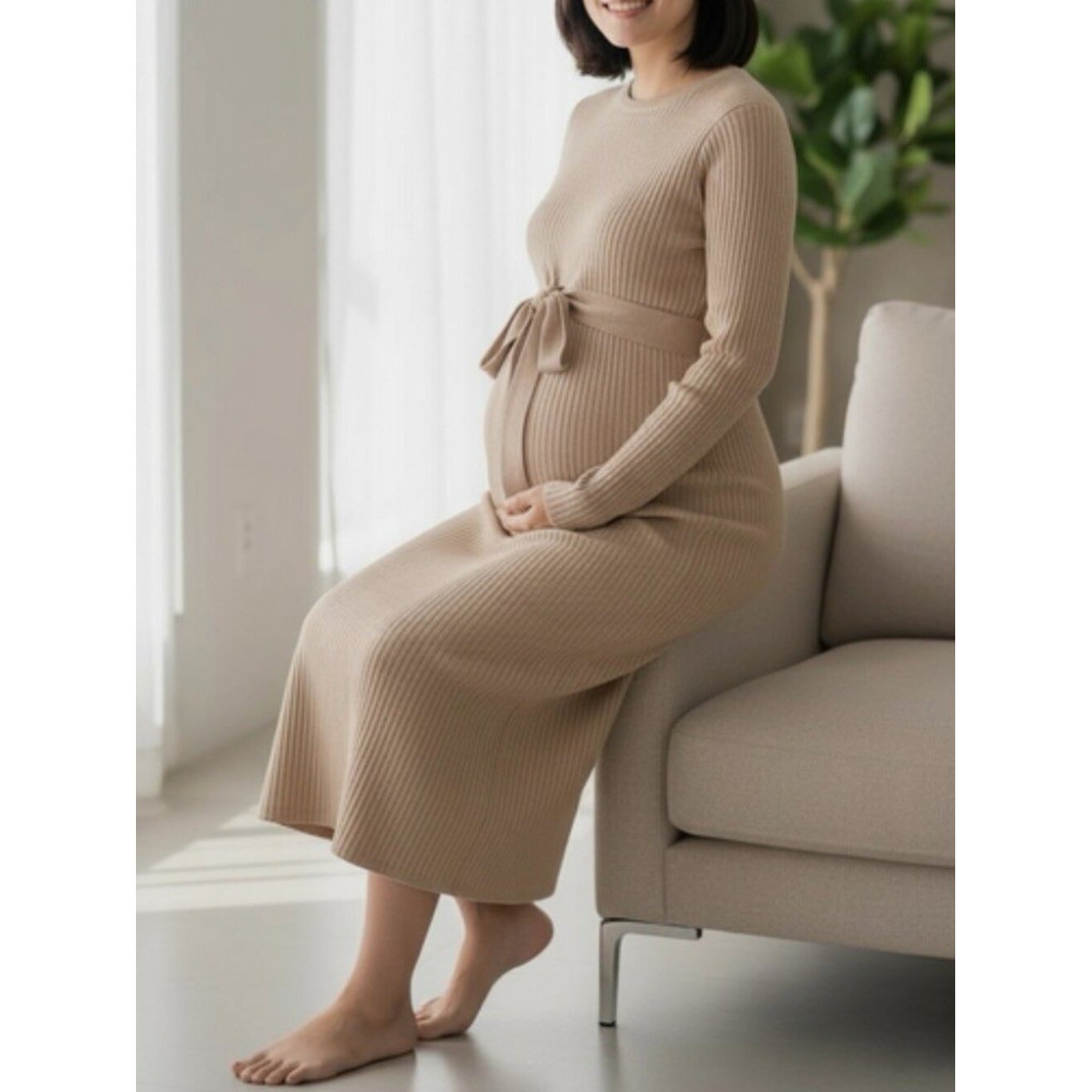 Long Sleeve Tie Front Maternity Sweater Dress – Isabel by Ingrid and Isabel S