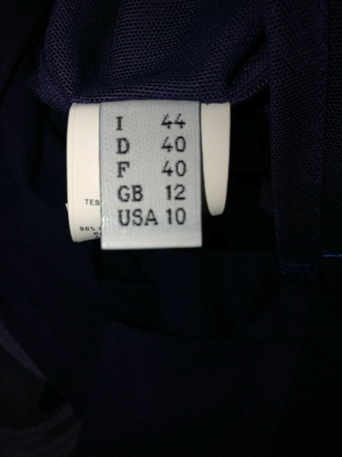 NWOT UNIQUE CACHAREL navy tank cotton mesh cutout summer double dress US 10 IT44