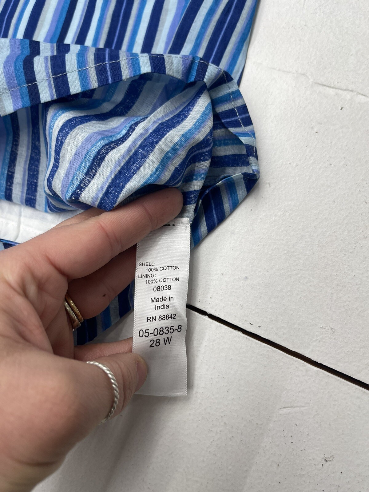 Woman Within Blue Stripe Button Down Dress Women’s Size 28W