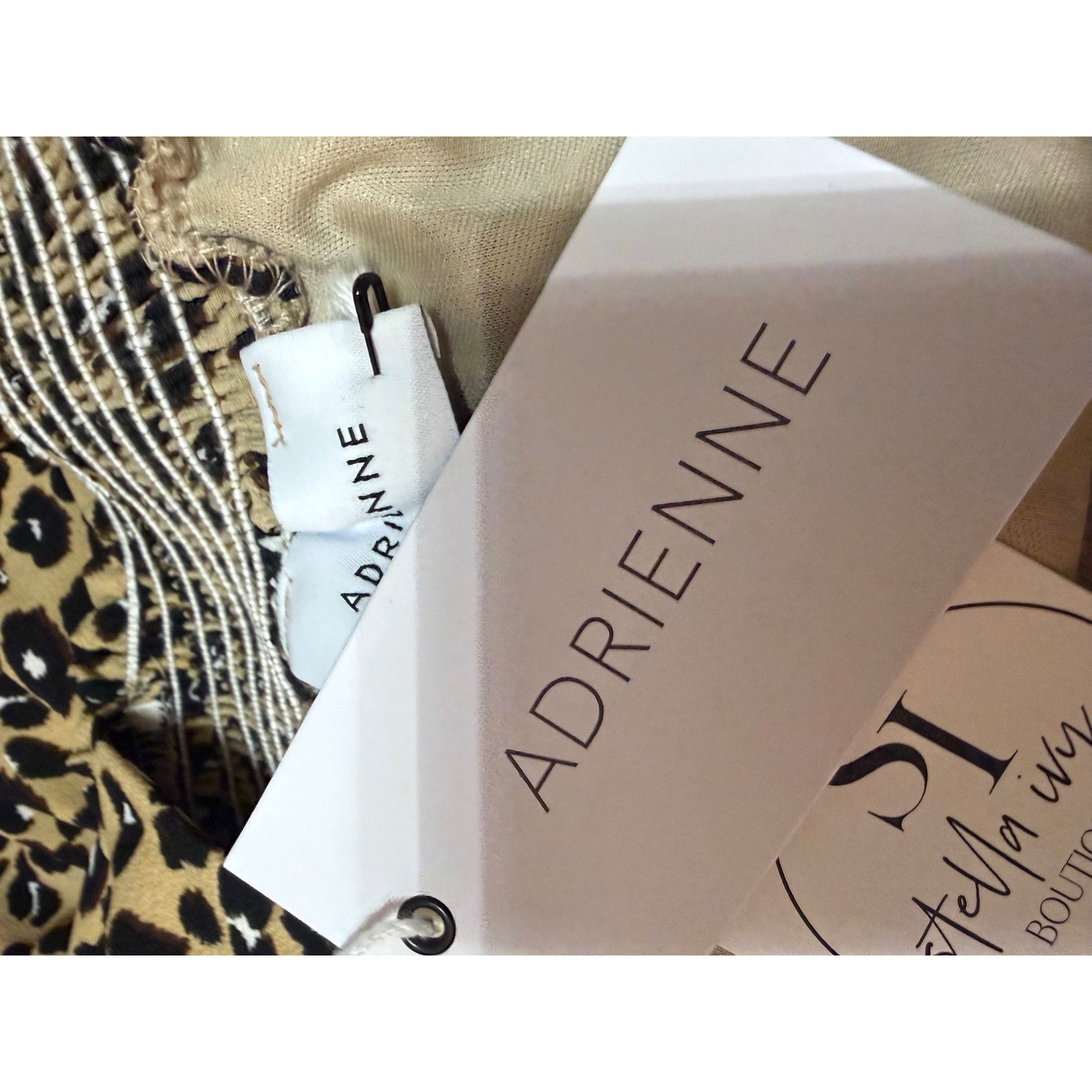 Adrienne Leopard Print Tiered Mini Dress NWT Size M Chic Trendy