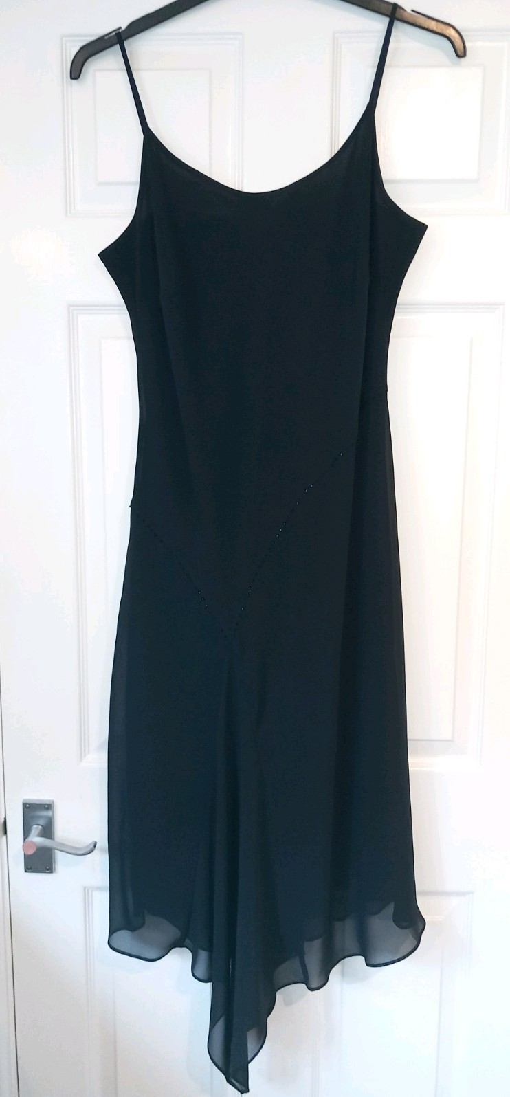 Vintage Y2K Size 18 M&S Slip Dress Asymmetrical Beaded Front VGC Whimsical Goth