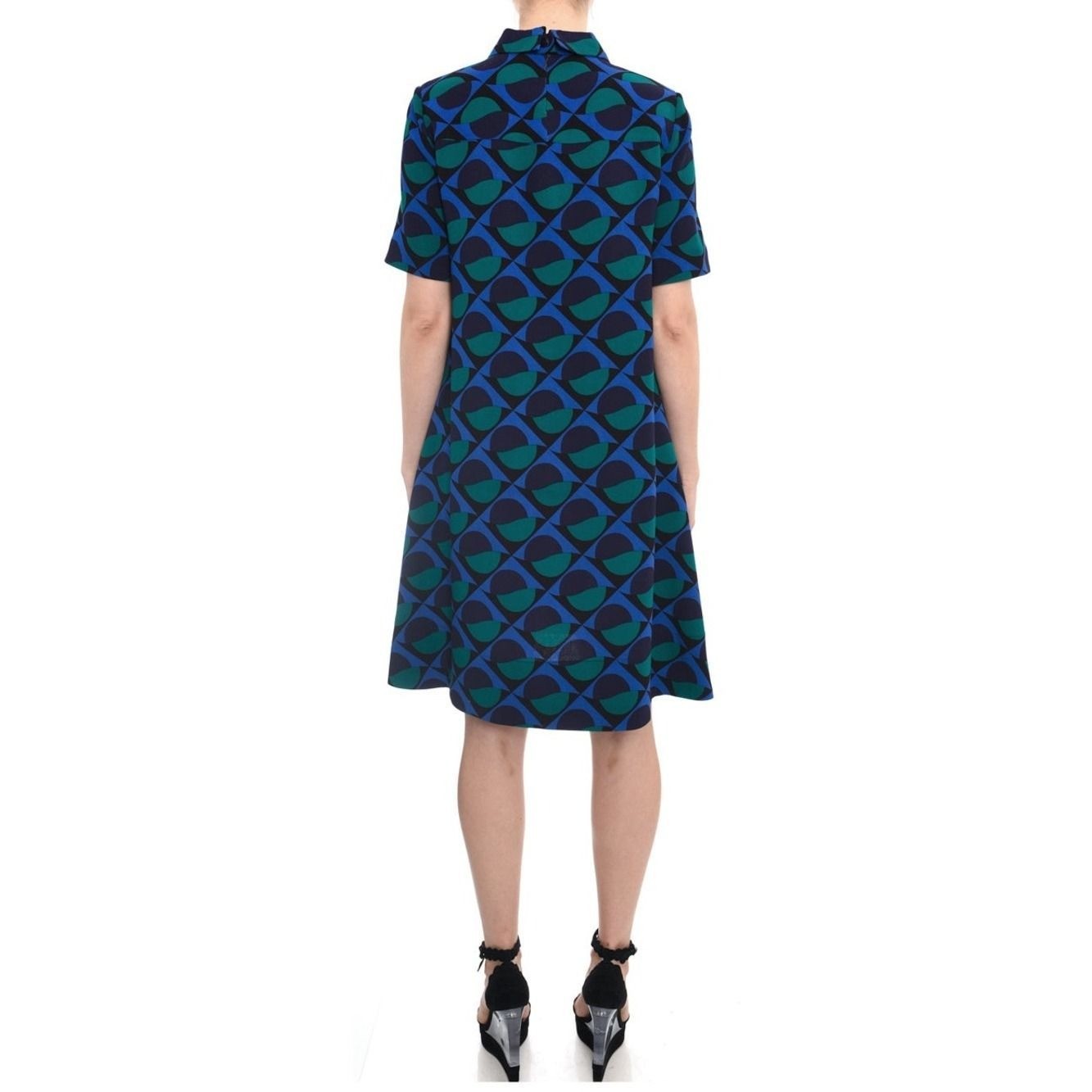 Marc by Marc Jacobs Blue Green Teal Graphic Op Art Shift Dress Woman’s size 4