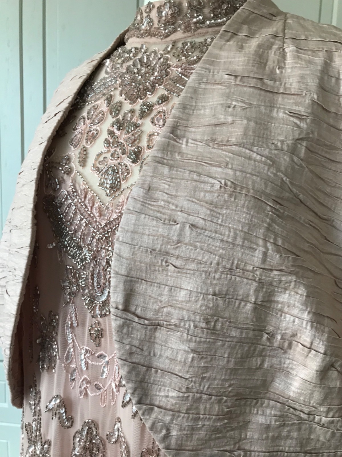 Summer Dress And Jacket by Joanna Hope Bead Embroidered Wedding Formal Size 20