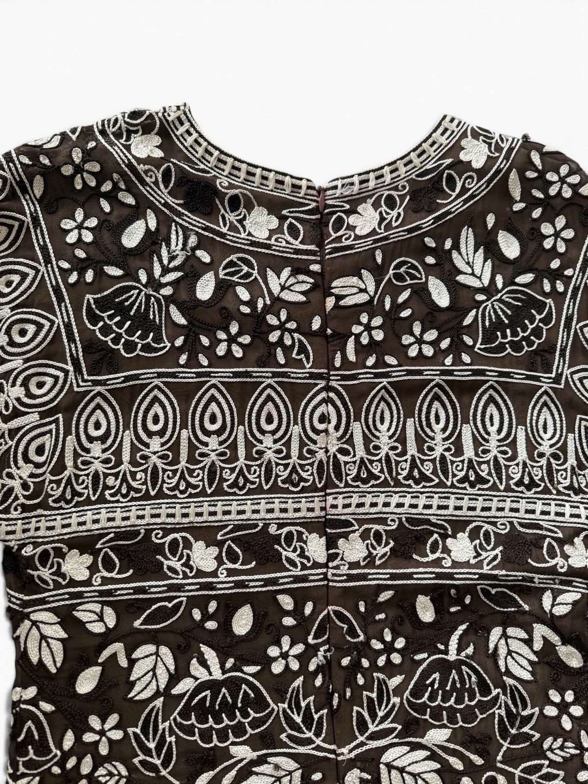 Archival 2004 Naeem Khan Fully Embroidered Silk Shift Dress Circa 2004