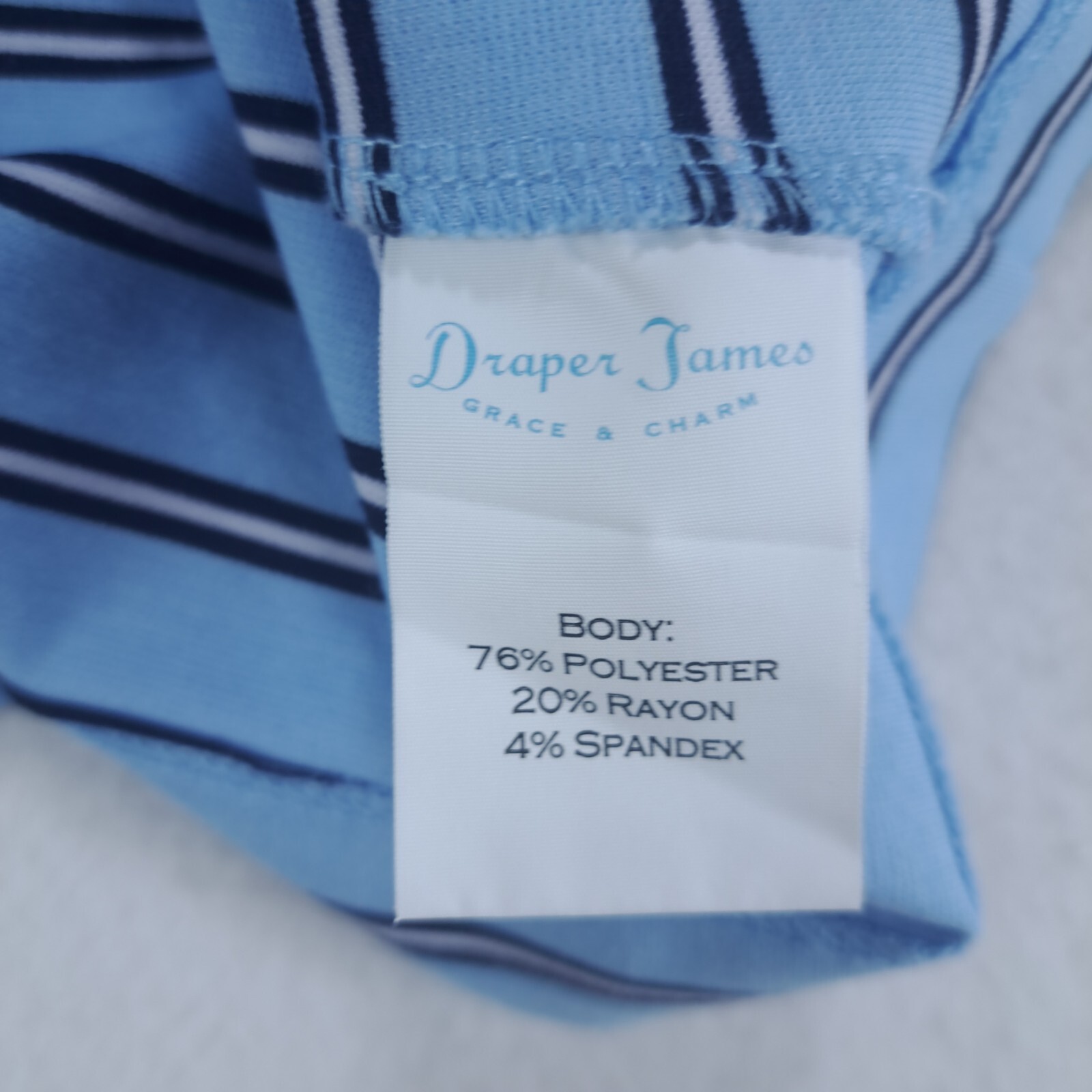 Draper James Ponte Stripe A-line Dress in Blue Stripes Xtra Small Zip Back