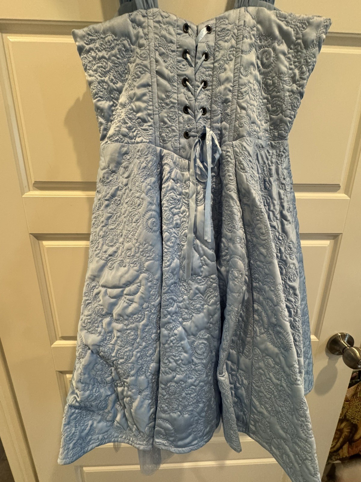 Disney Live Action Cinderella Corset Blue Embroidered Dress Hot Topic M NWT