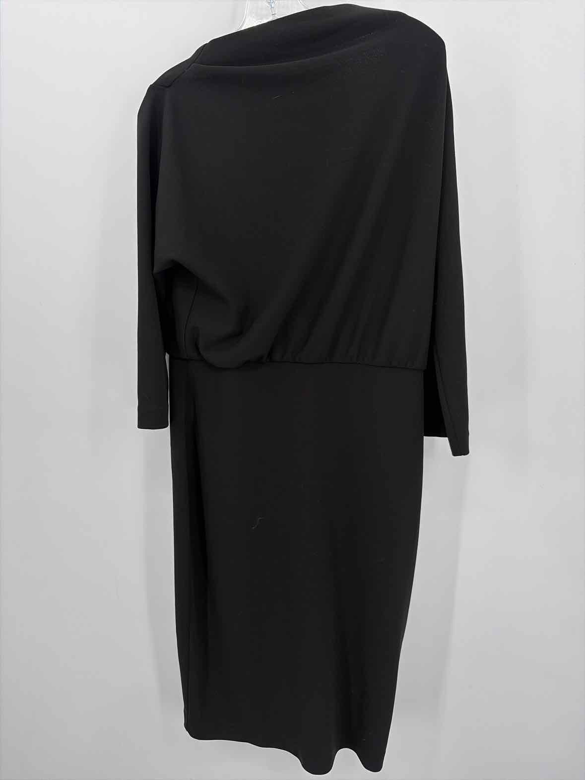 Pre-Owned Belle Badgley Mischka Black Size 12 Maxi Long Sleeve Dress