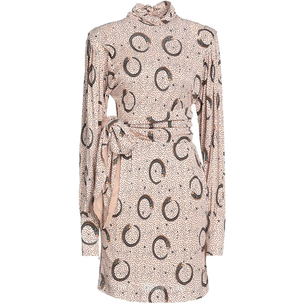 CAVALLI CLASS Dress Sash Waist Snake Print Belted Dress Pink Size 40 RP £622.00