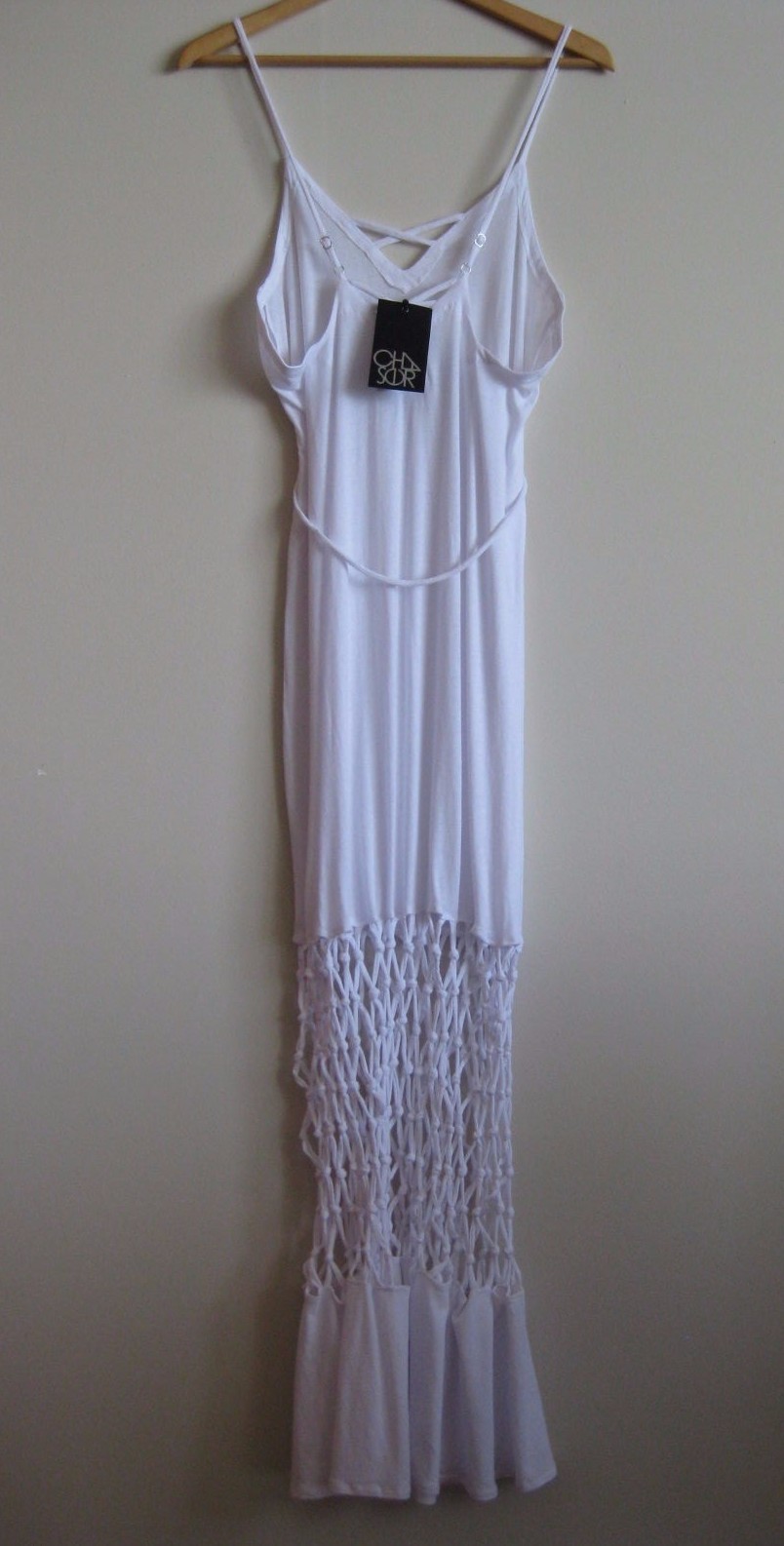 CHASER White Knotted Long Maxi Dress Size XS NWT $114