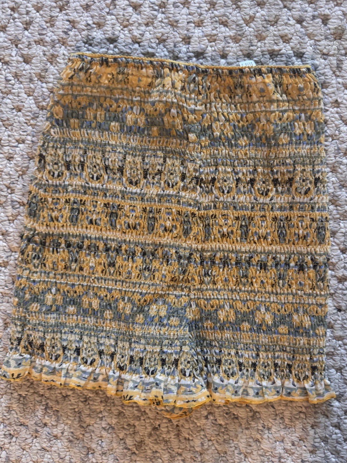 Free People Dream State Set Black Combo Yellow Floral Boho Smocked S NWOT $148