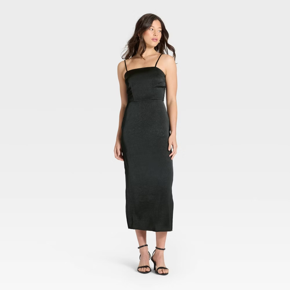 Women’s Column Slip Maxi Dress – M, A New Day, Black Print