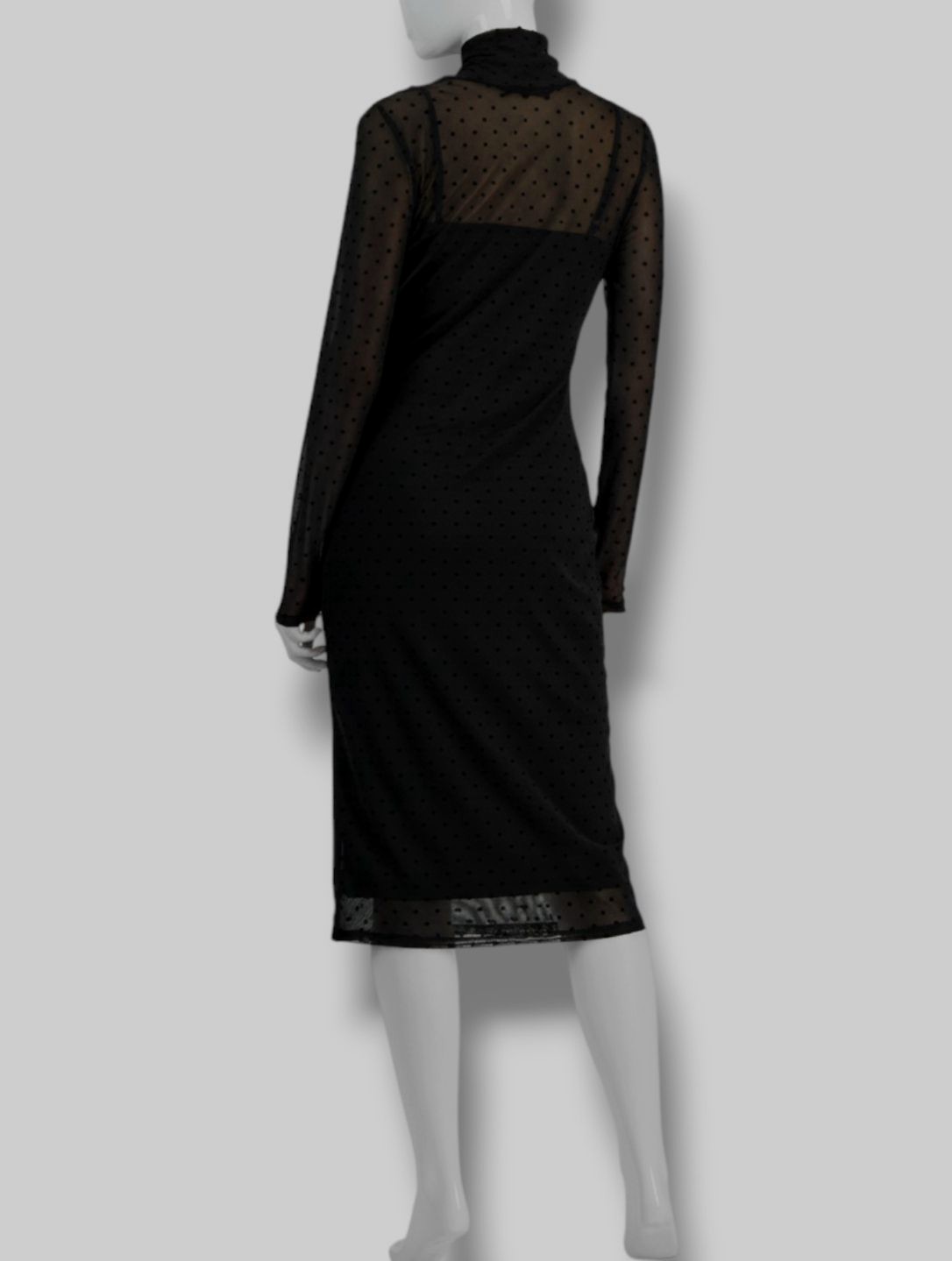 Rachel Roy Womens Black Lydie Dotted-Mesh Mock-Neck Sheath Dress Size XL