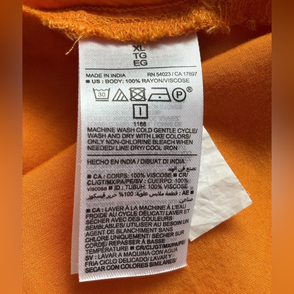 Old Navy Orange Lightweight Tie Back Side Slit Maxi Dress in Extra Large