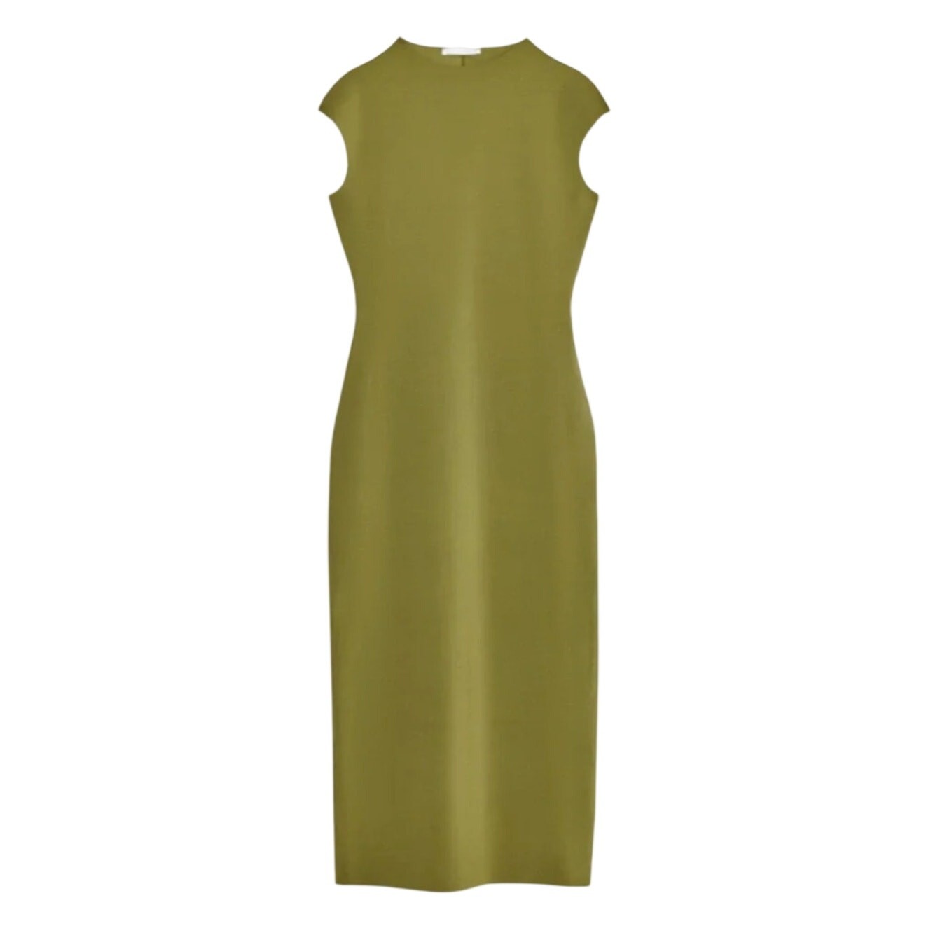 Zara Olive Green sculpting bodycon Polyamide Midi Dress size L NWOT minimalist