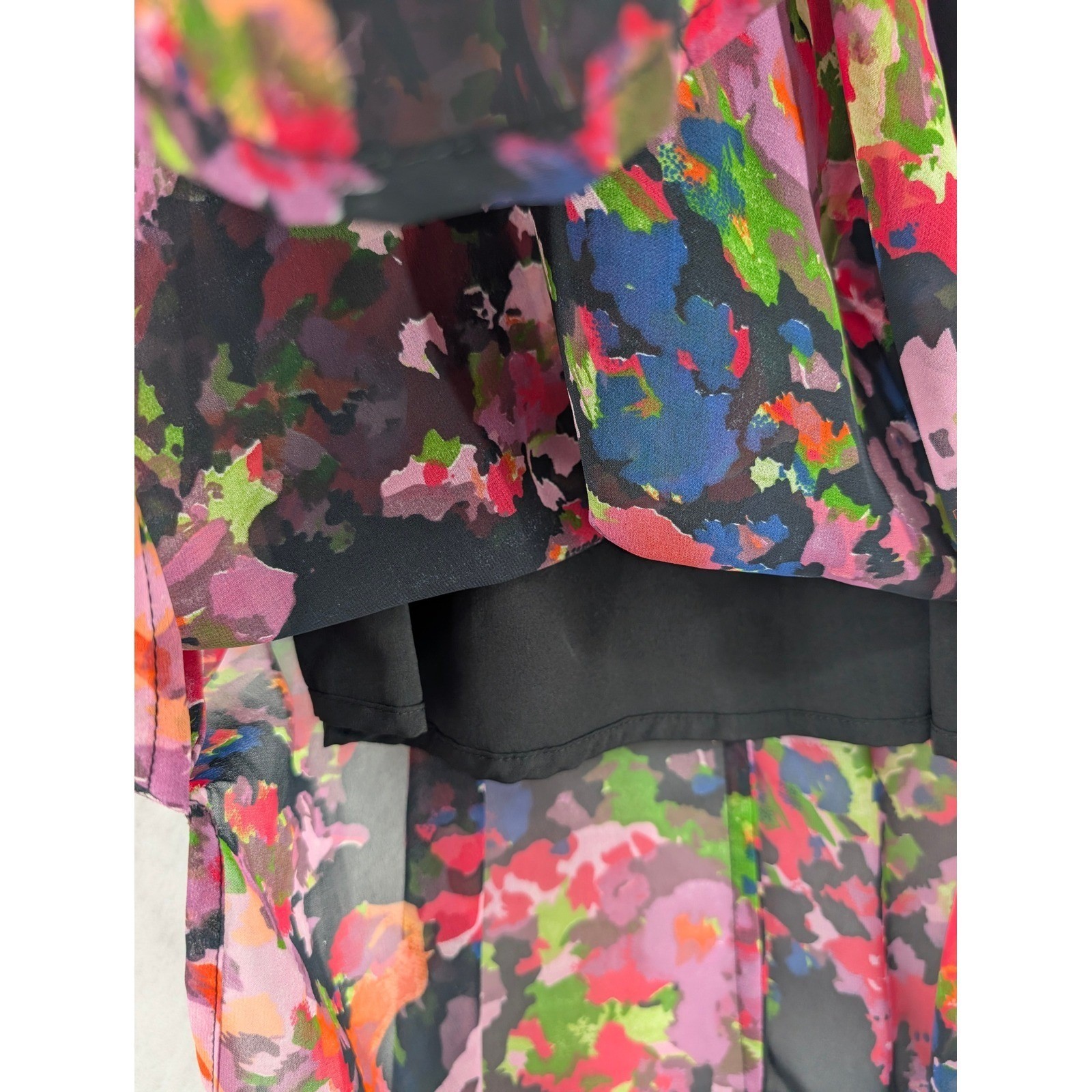 W118 Walter Baker Womens Floral Watercolor Maxi Dress Sleeveless S Racerback