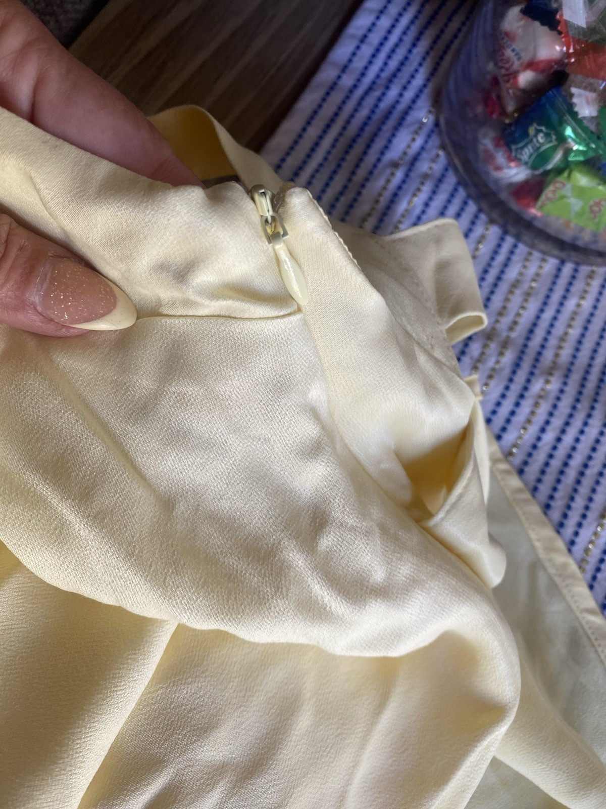 MESHKI Butter Yellow Satin Low-Cut Back Sleeveless Maxi Dress Size XS NWT