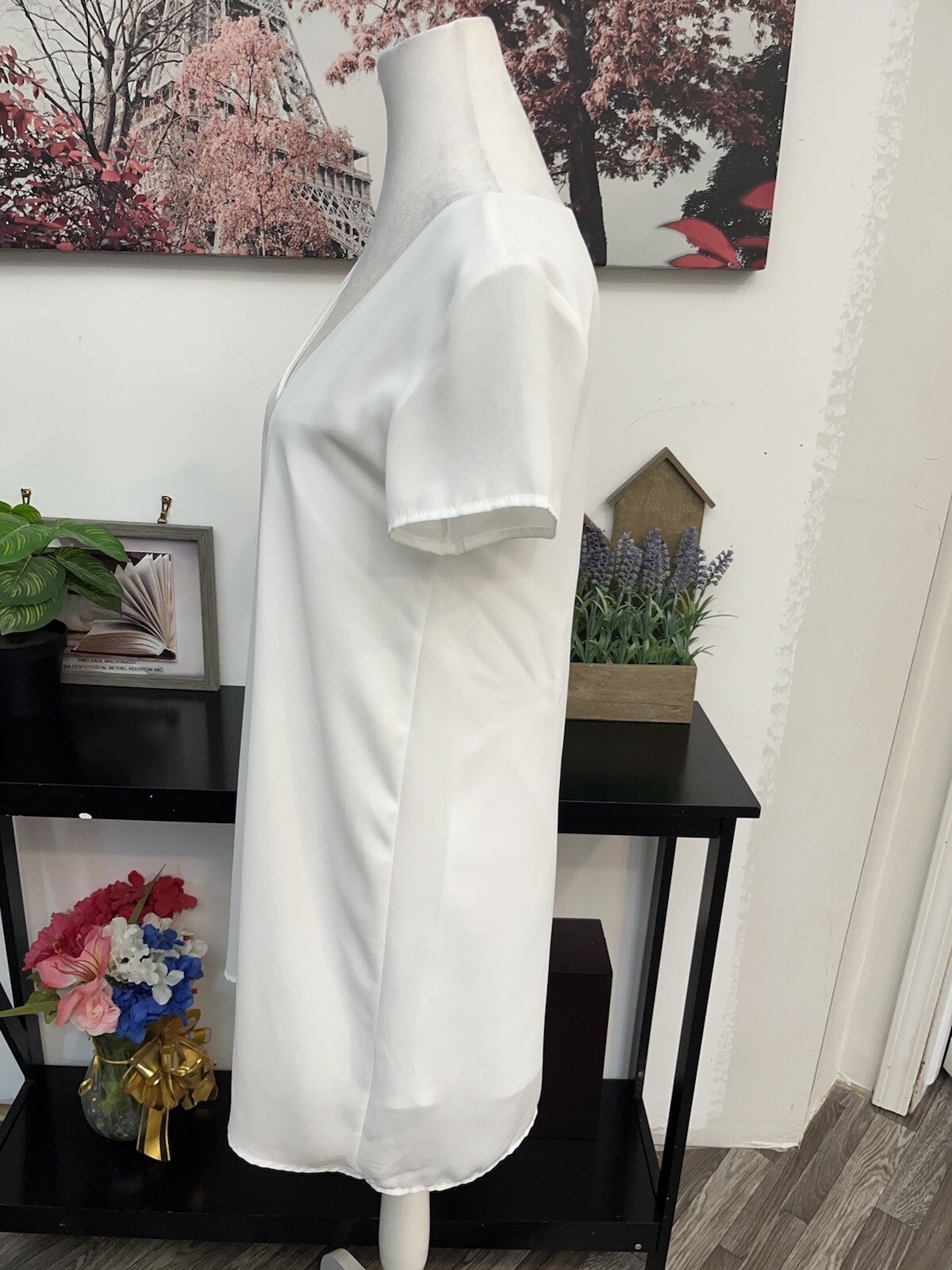 Lulus Freestyle White Shift Women’s Dress XS Short Sleeve 100% Polyester