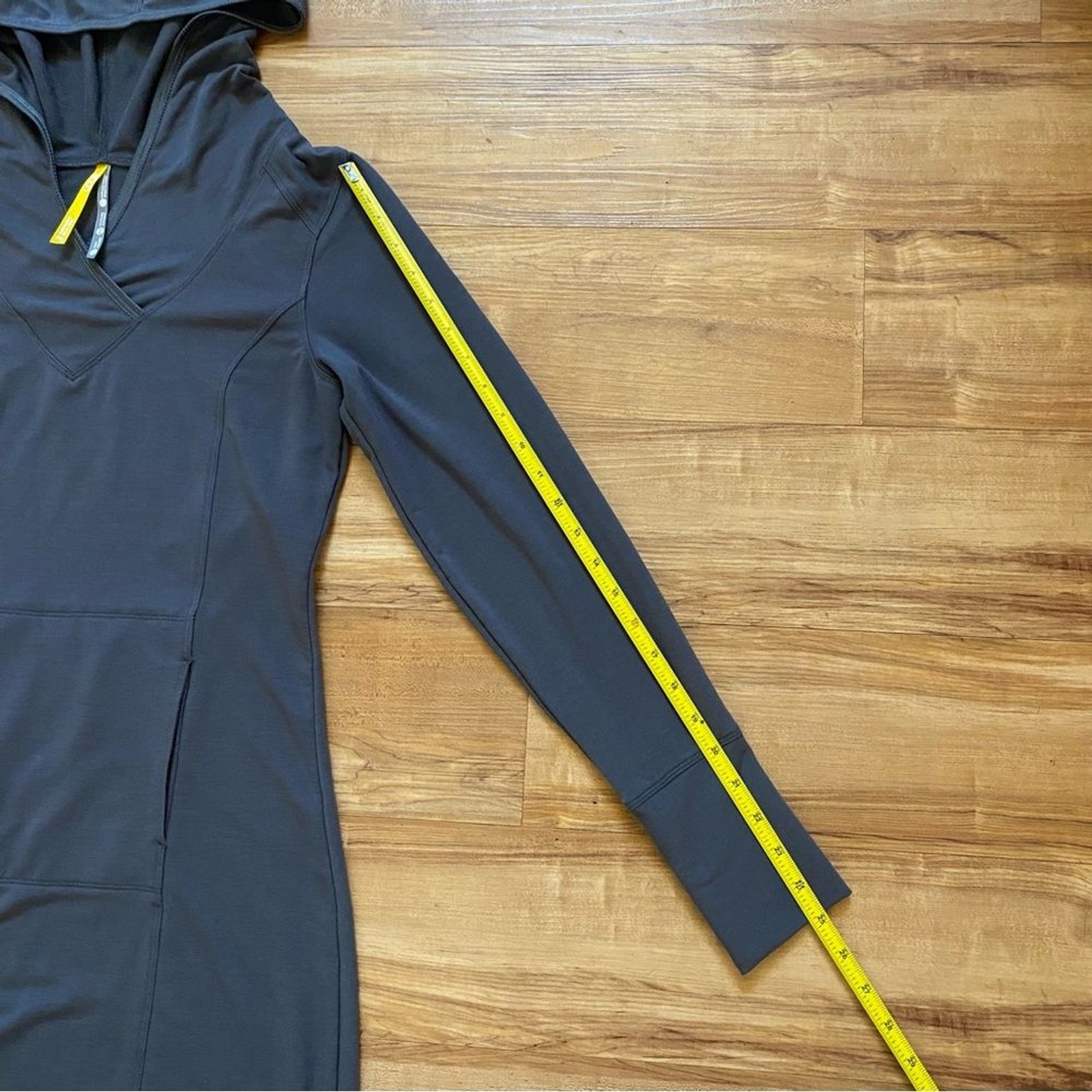 LOLE M Gray Hooded Tunic Lightweight Sweatshirt Dress Outdoor Camp Hike Nature