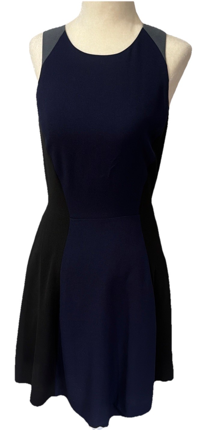 Banana Republic Womens Navy Blue Fit & Flare Sleeveless Dress Sz 4