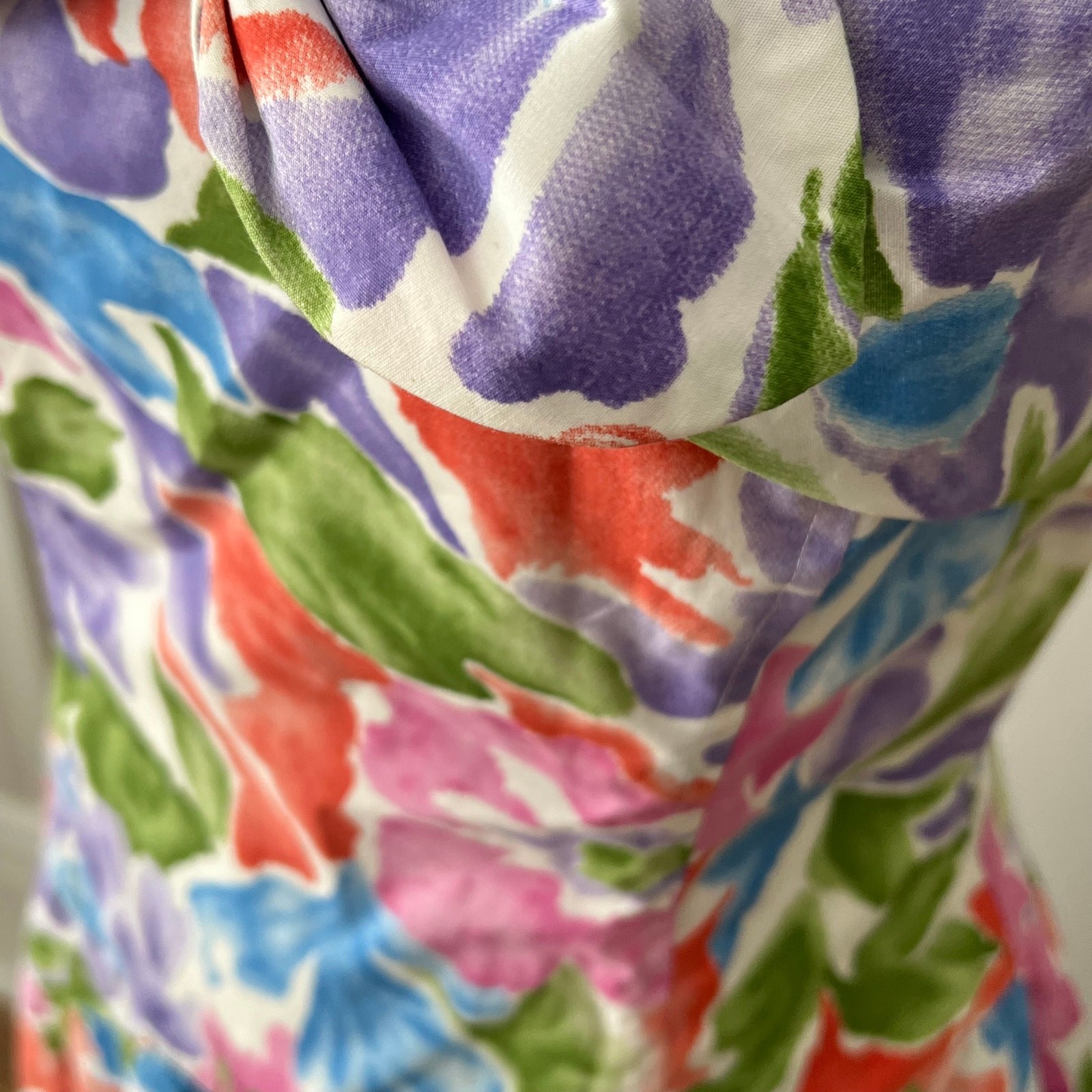 Vintage Womens Dress Medium Retro Cotton 80s does 50s Removable Strapless Cruise