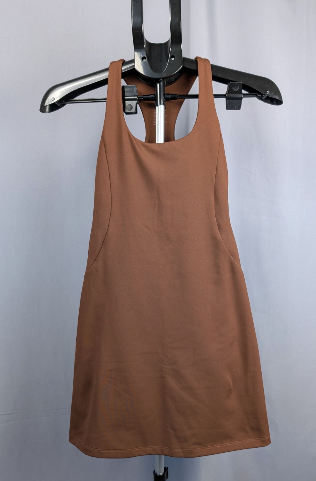 Girlfriend Collective Brown Racerback Athletic Dress XXS Built-In Shorts
