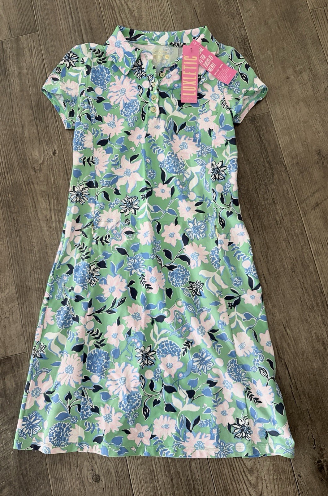 Lilly Pulitzer Frida Scallop Polo Dress Spearmint Golf XS NWT