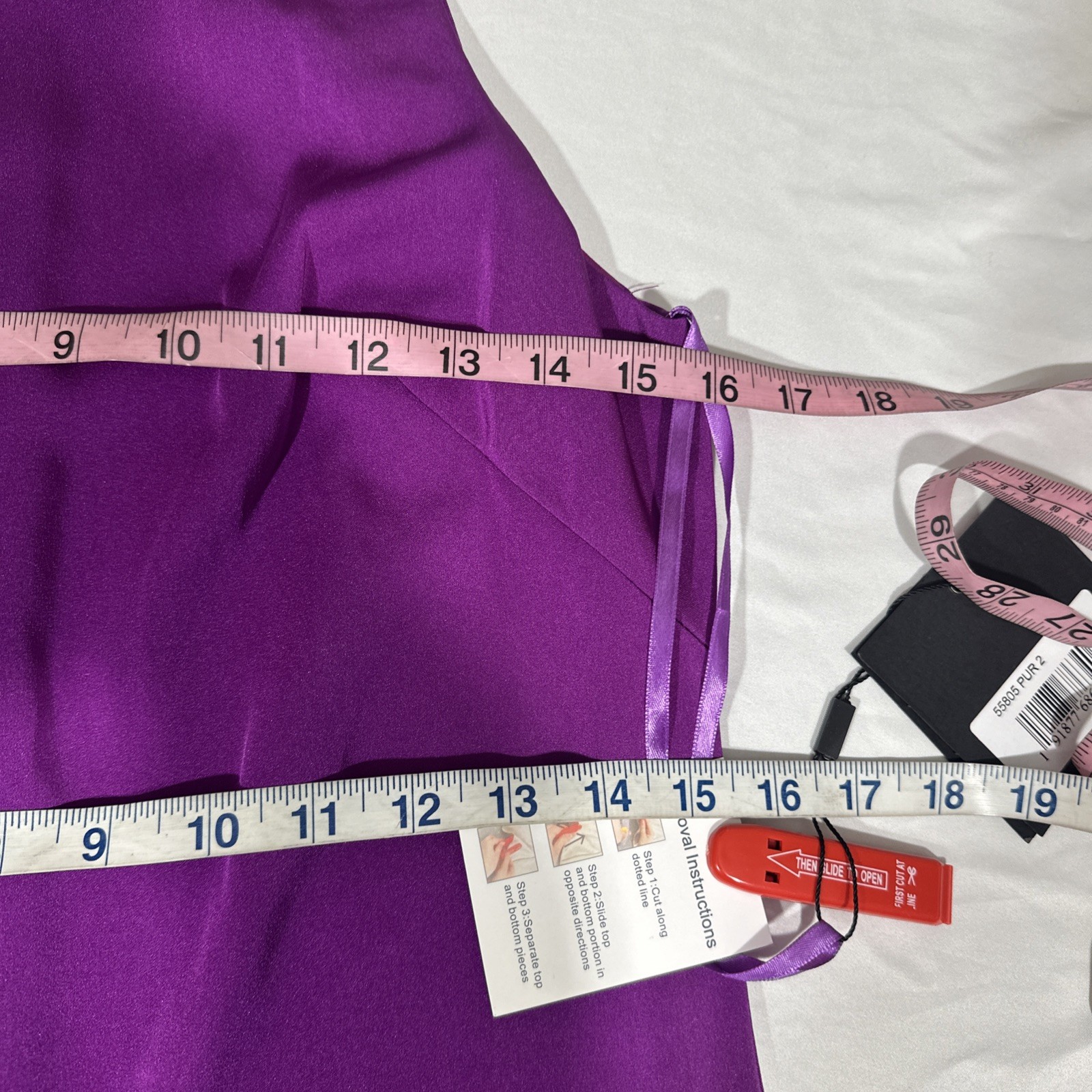 NWT IEENA Mac Duggal [ 2 ] 55805 Feathered Hem High Neck Trapeze Dress #U1533