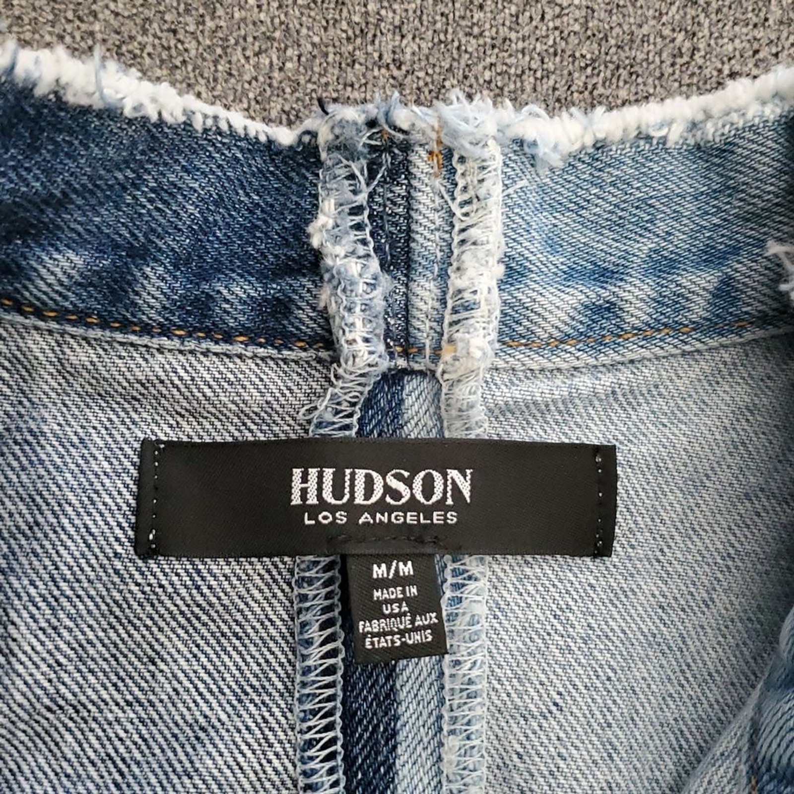 HUDSON Two-Toned Distressed Button-Down Sleeveless Denim Dress SIZE: M