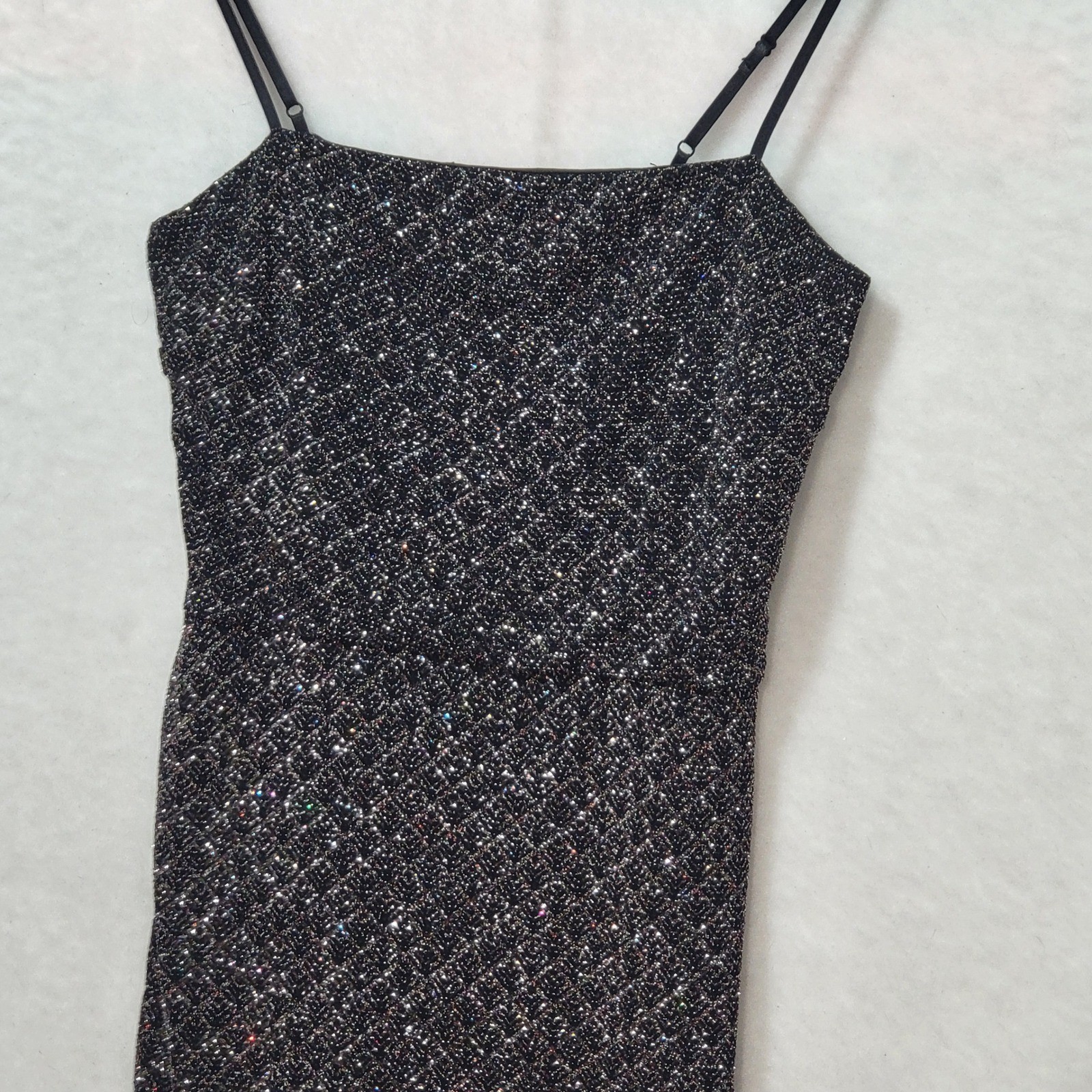 Altar’d State Black Multi Color Glitter Metallic Mini Bodycon Dress Small