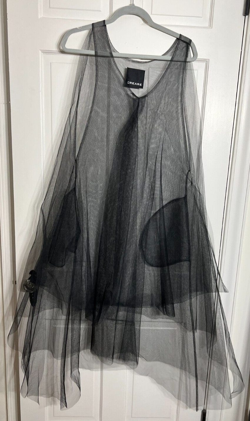 CREARE Fantastic Sheer Tulle Dress – Sleeveless/Pockets/Layers of Tulle! Rare!