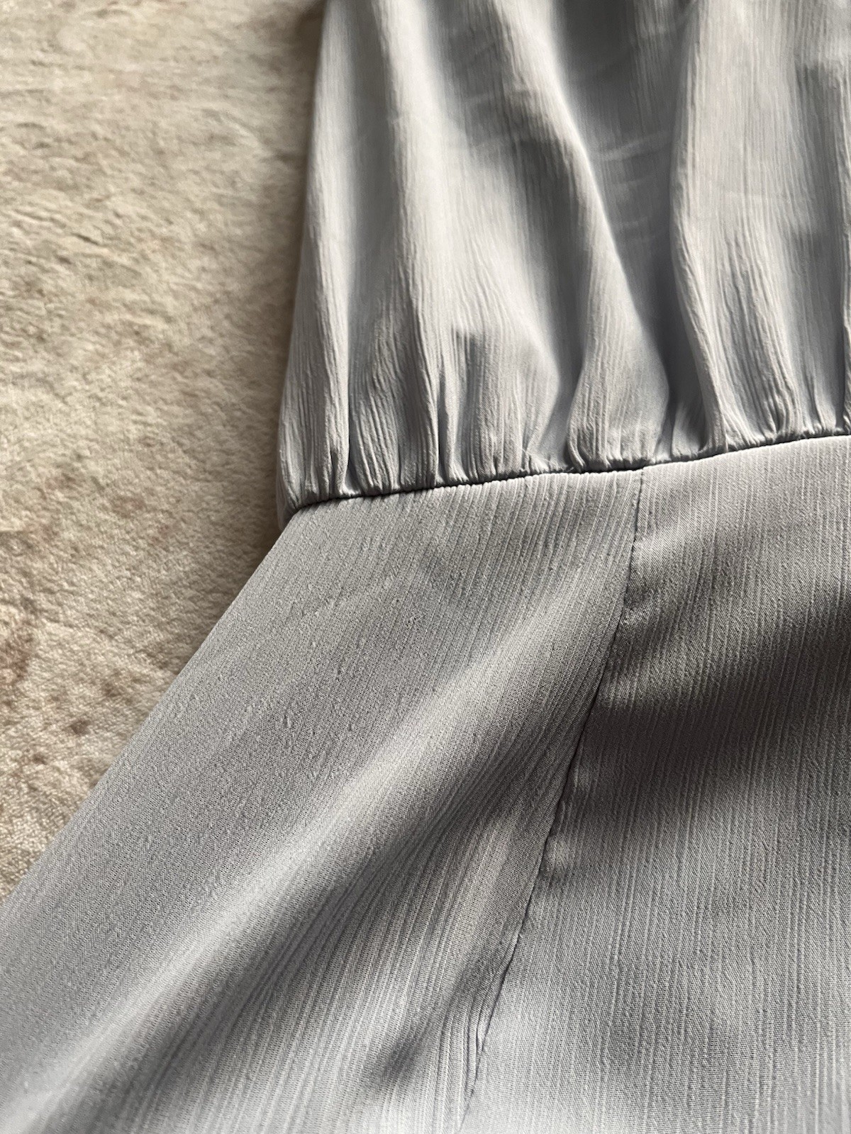 Woman’s Judith March Size S Powder Blue Long Layered Cocktail Zip Up Dress