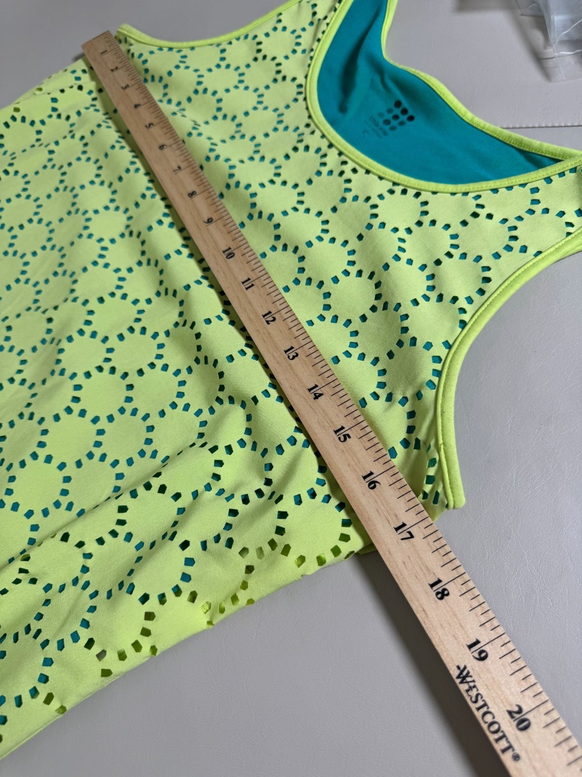 Tittle Nine Green Sleeveless Laser Cut Scalloped Hem Dress Size Small Lightweigh