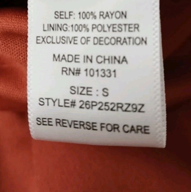 Charlotte Russe Shift Dress S Off Shoulder Clay Red Embroidered Rayon NWT