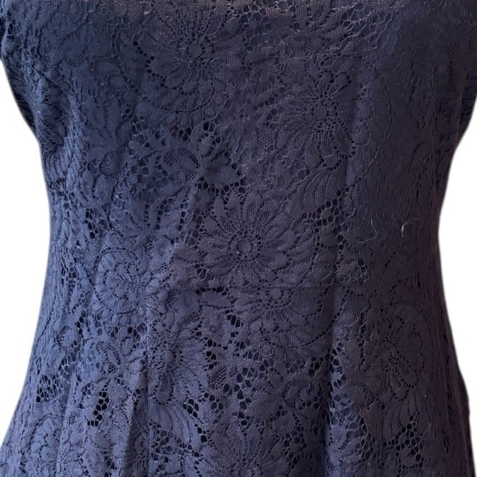 Madewell Navy Blue Floral Lace Mini Dress B6437 Short Sleeve NWT Size 2