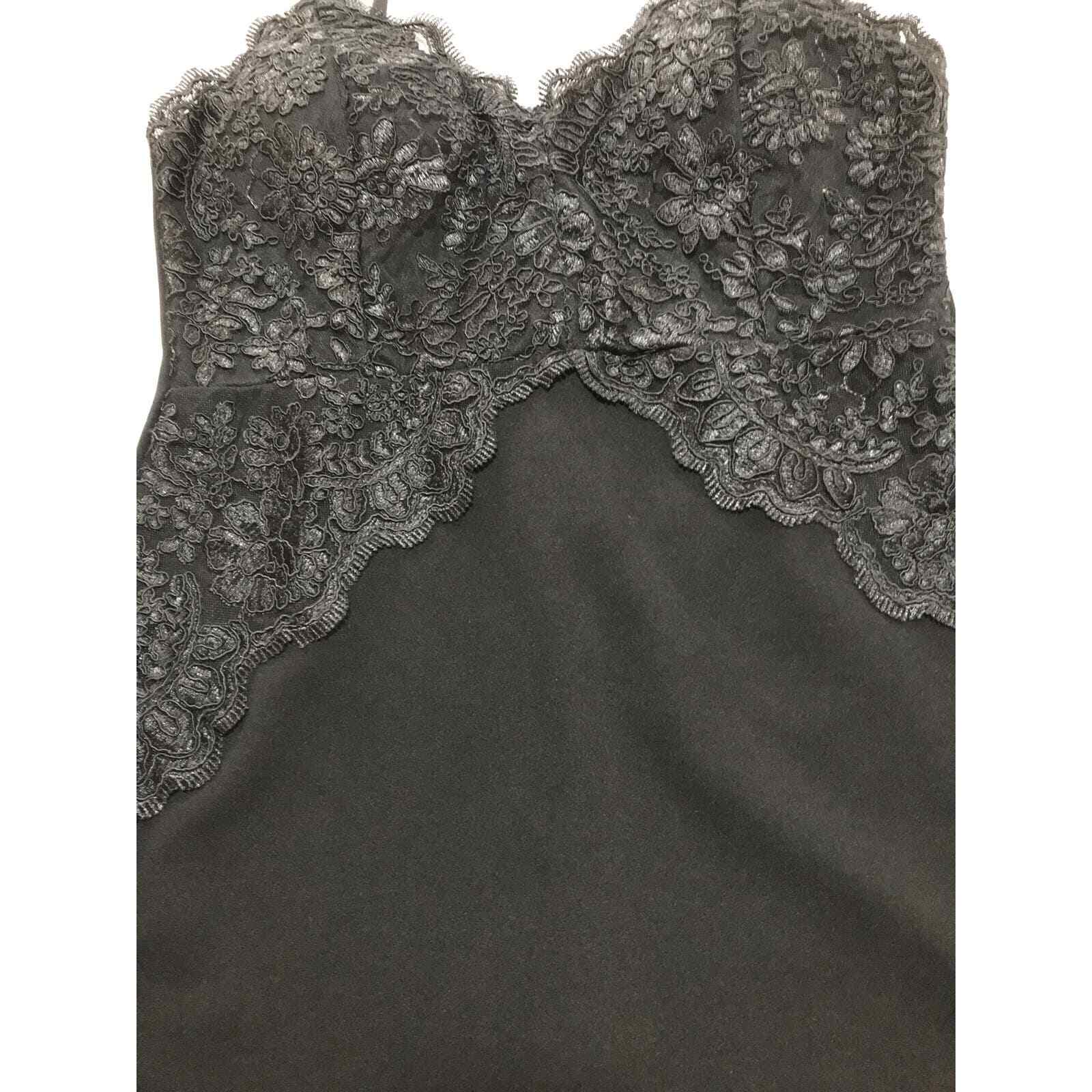 Iris Women’s Large Black Spaghetti Strap Lace Trim Dress