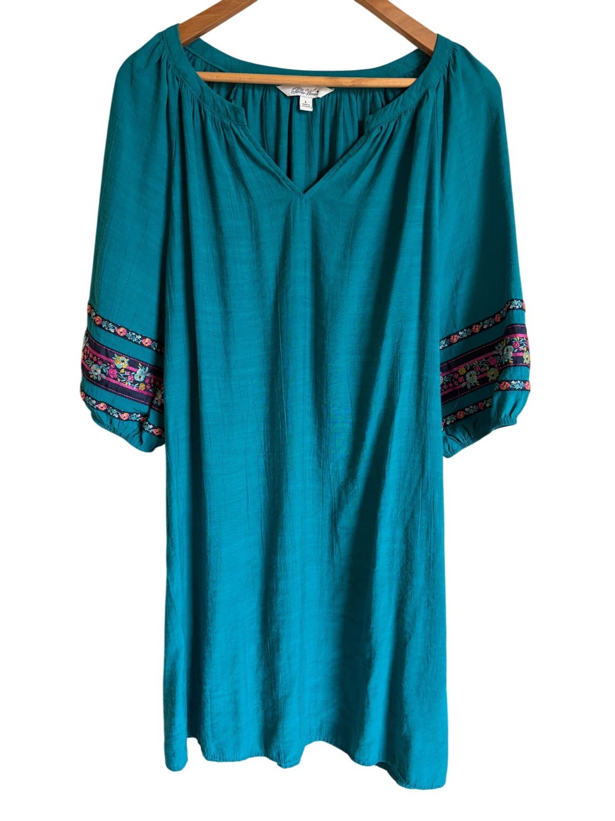 The Pioneer Woman Teal Turquoise Gauzy Shift Dress Size Large