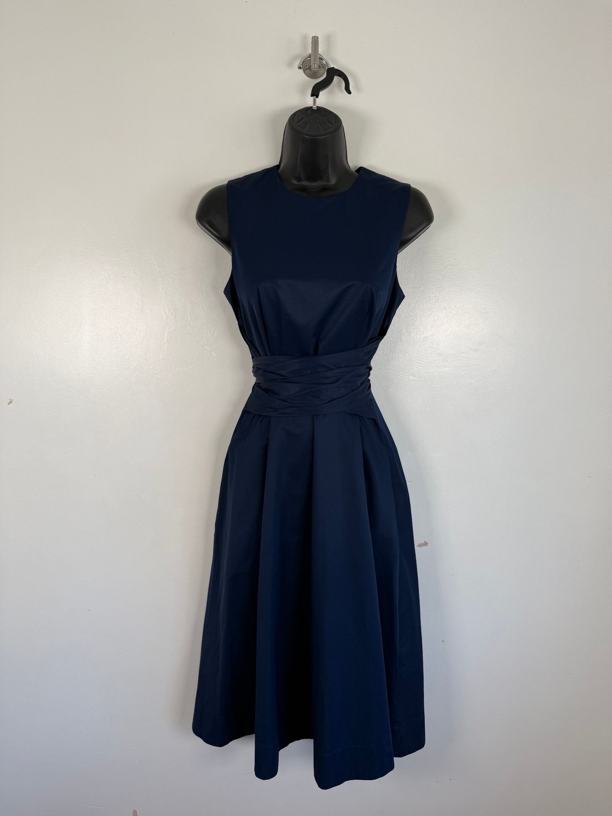 Hobbs Twitchill Dress Size UK 8 Navy Wrap Waist Belted Party Occasion Summer