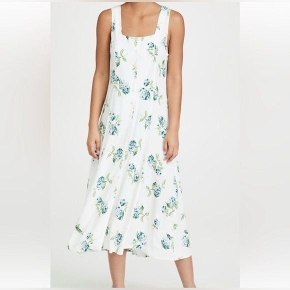 Rolla’s Claire Hydrangea Midi Dress White Floral Size Small