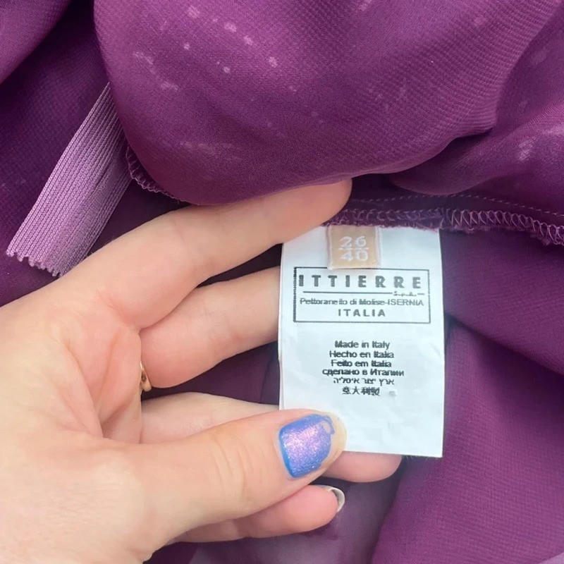 John Galliano Purple Velvet Burnout Floral Mini Dress Size IT 40 / UK 8