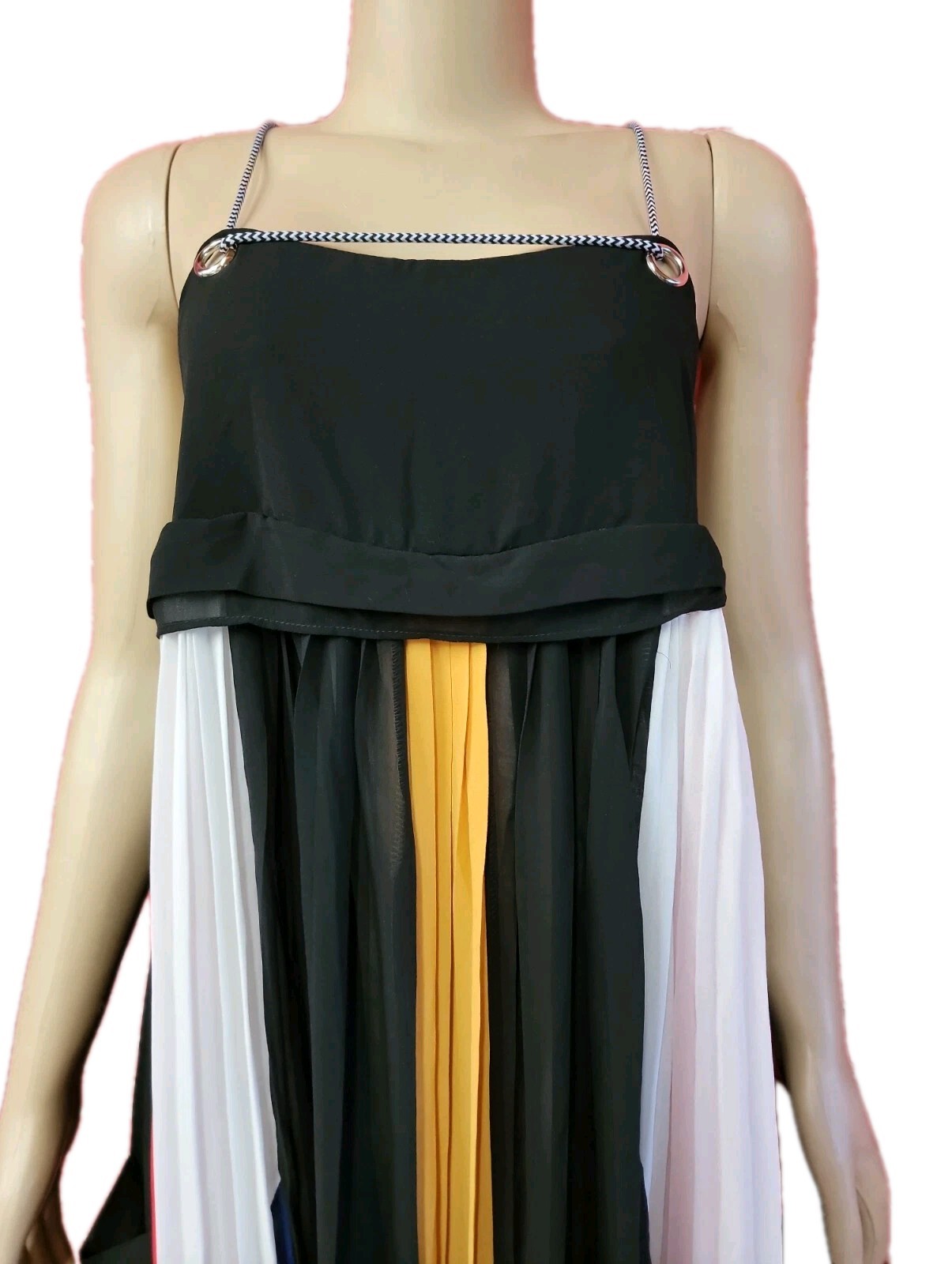 Alpha & Omega BOHO MODERN Pleated Multicolor Women’s Maxi Dress Size S #C7