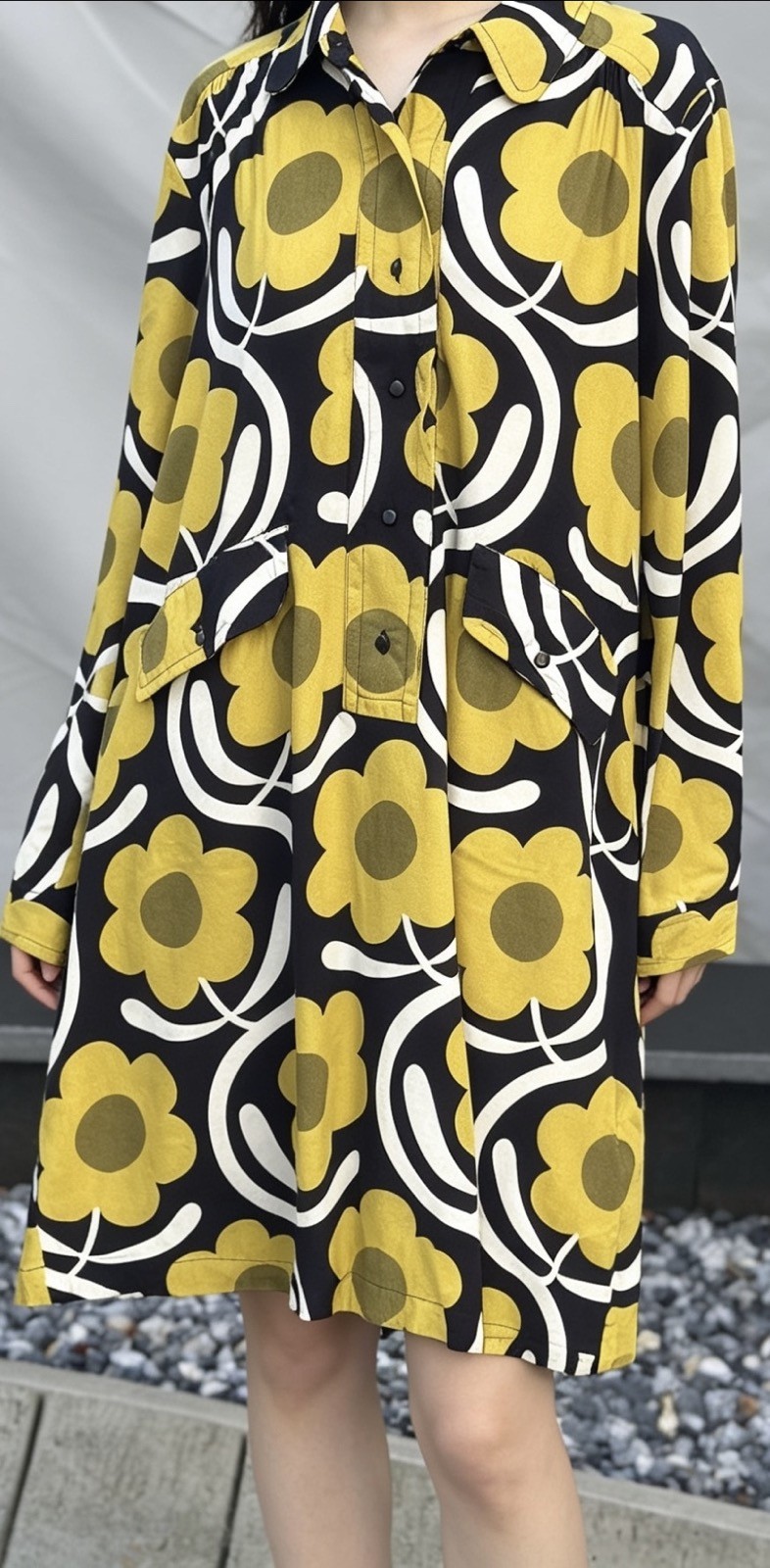 Regatta Womens Orla Kiely Dress Retro Floral Button Down Shift UK 18 Pockets