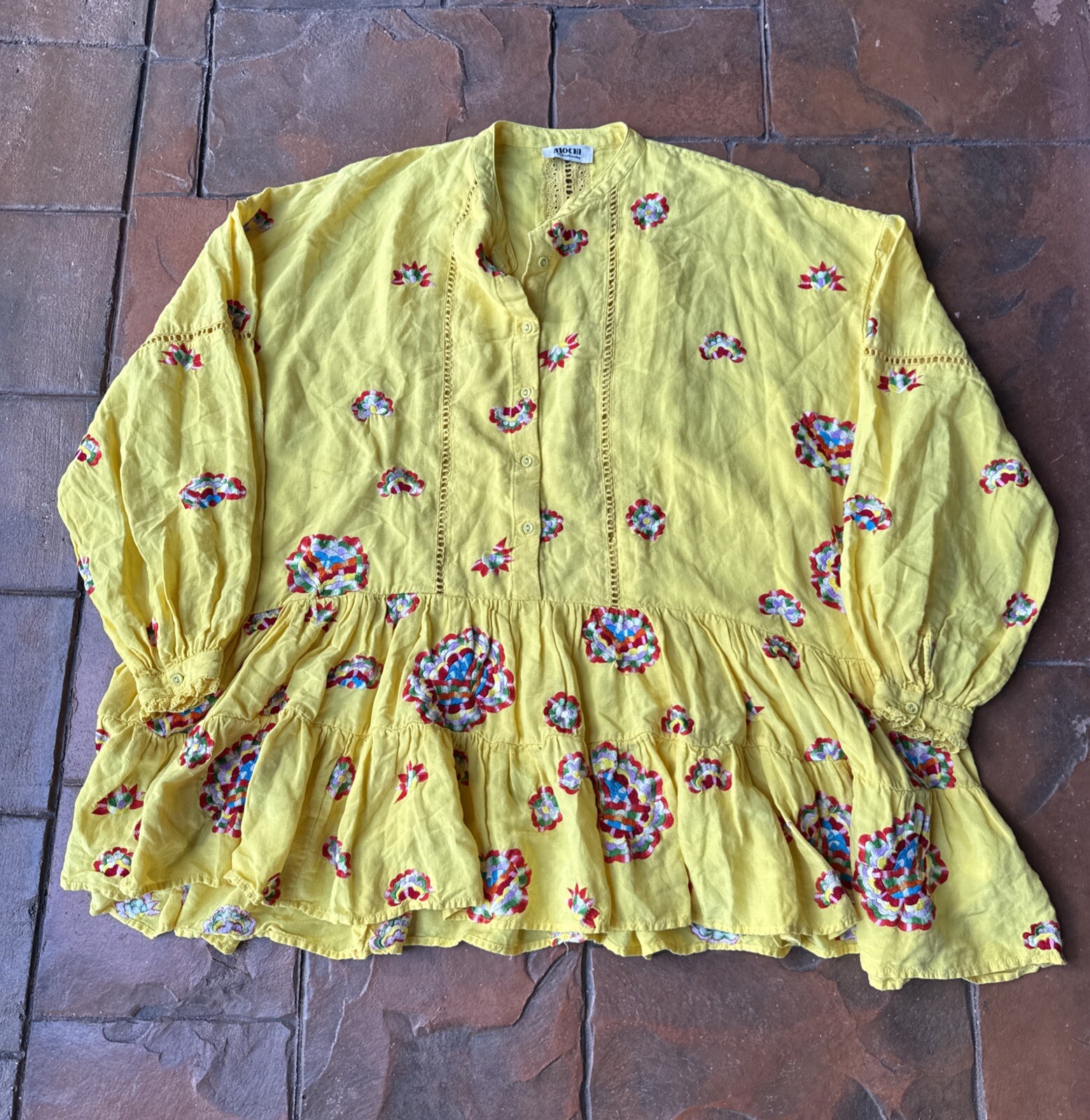 ALL THINGS MOCHI VALENTINA DRESS BOHO COTTAGECORE PRAIRIE YELLOW
