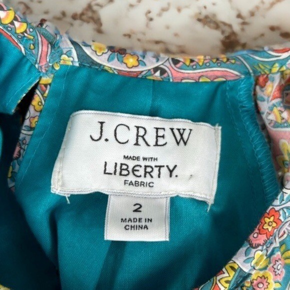 J.Crew Side Cutout Organic Cotton Midi Dress Size 2 Liberty Giorgia Duke Fabric