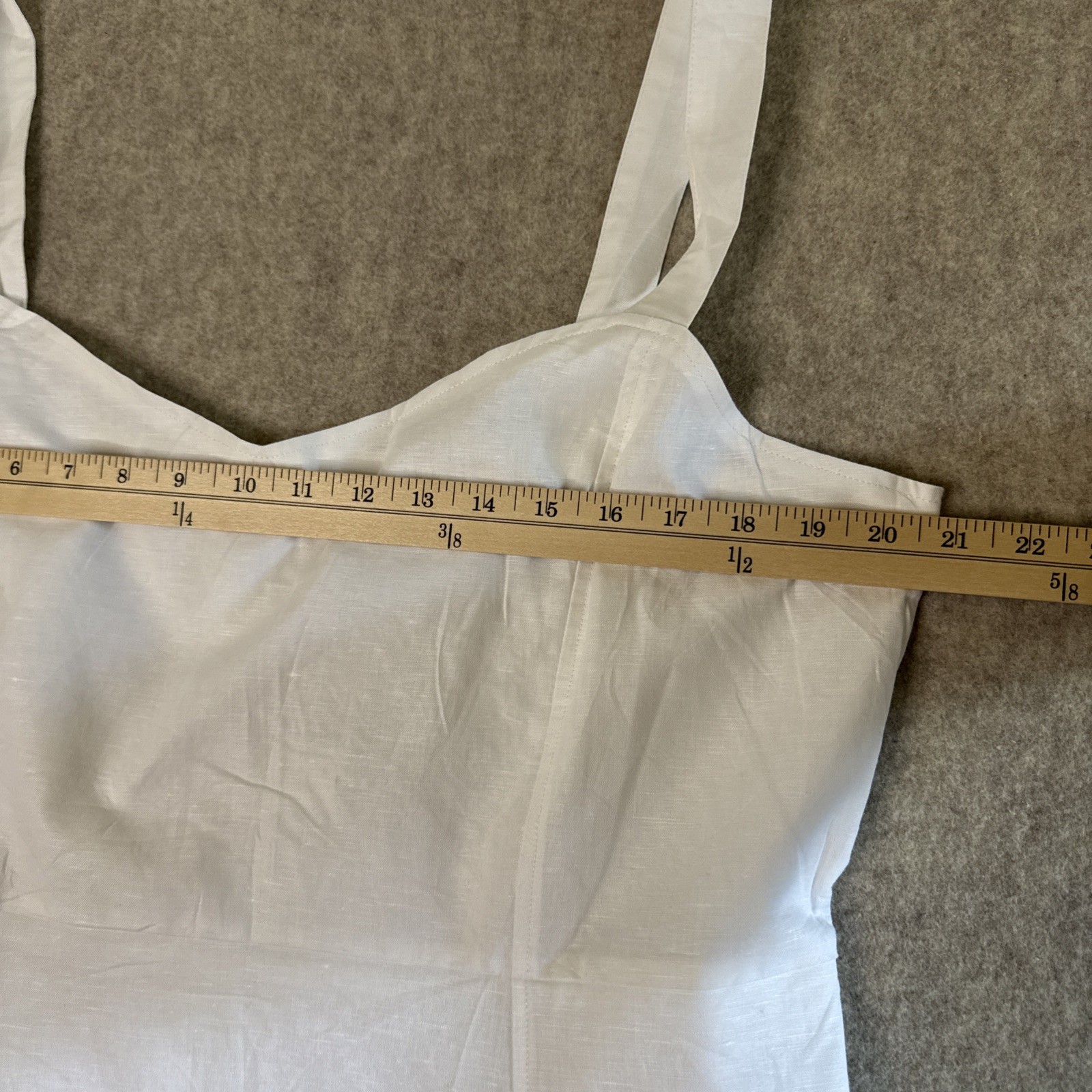 Gap Linen Cotton Cami Sundress Womens 18 White Fit Flare A-Line NWT