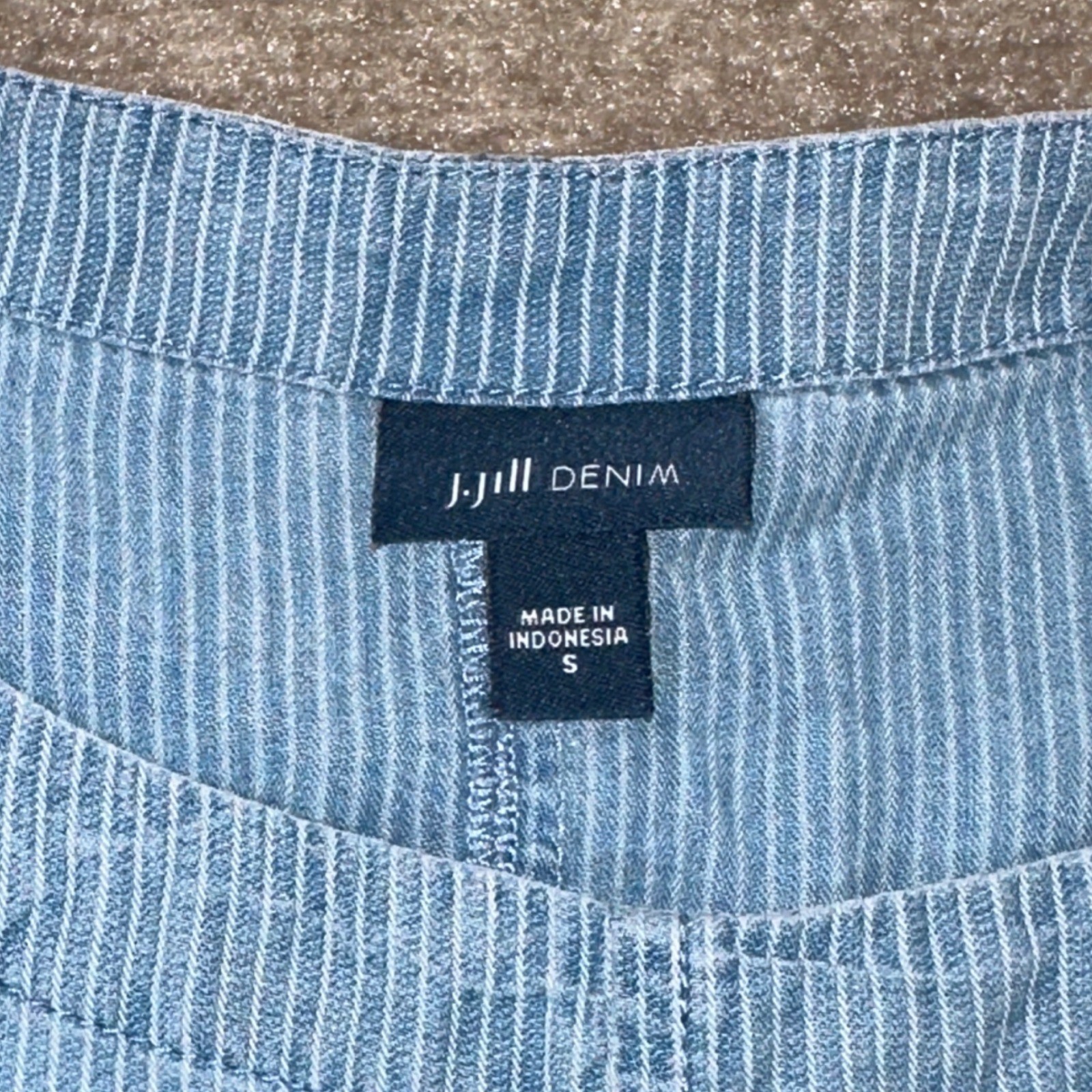 J. Jill Denim Blue White Striped Tencel Lyocell Sleeveless Maxi Dress Small
