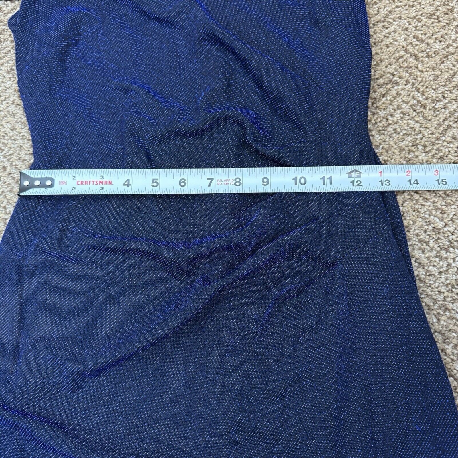 Jessica Howard Womens 14 Capelet Evening Gown Shimmery Blue/Black Fit And Flare